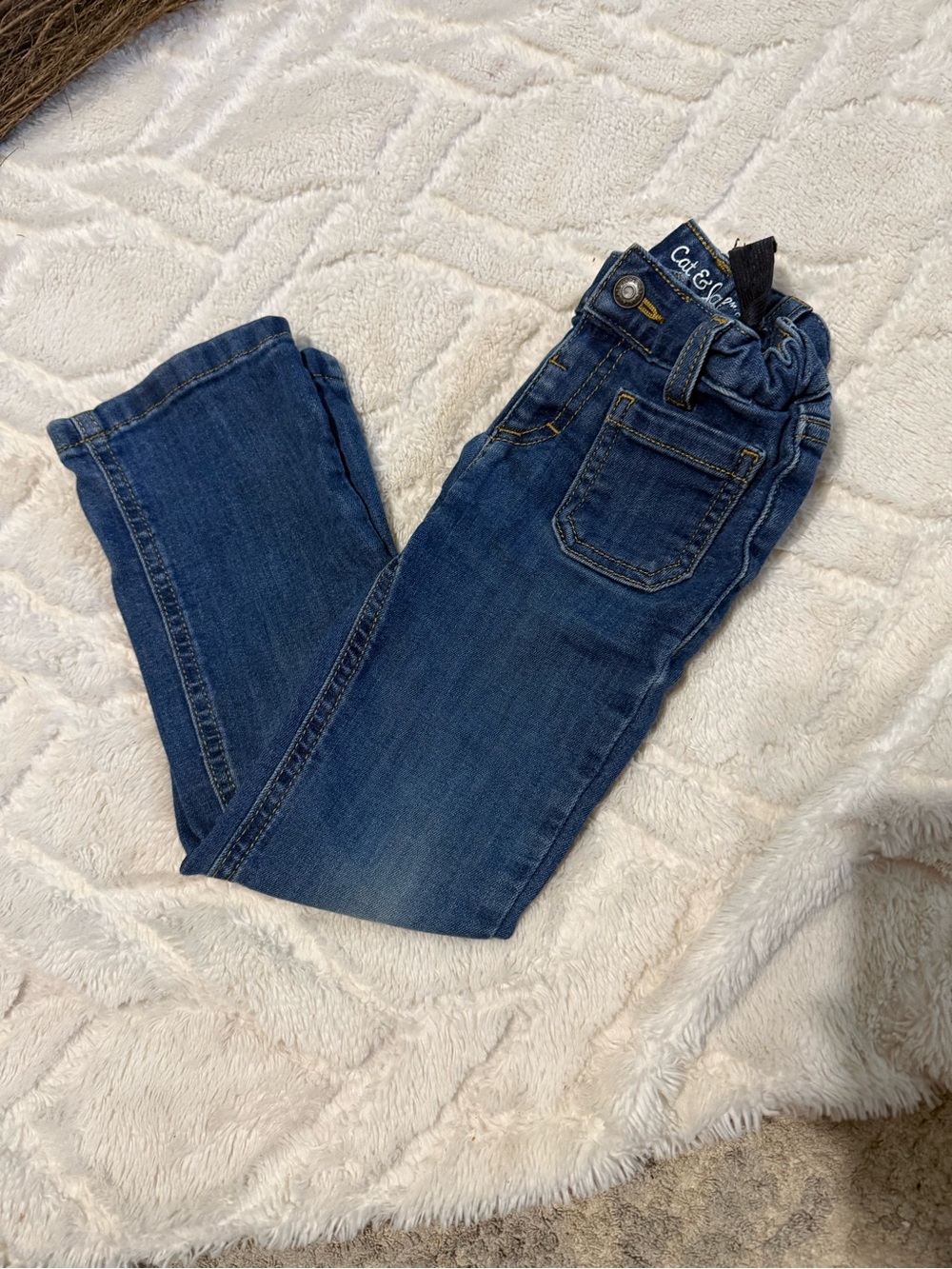 Cat & Jack girls Slim Straight Dark Blue Jeans